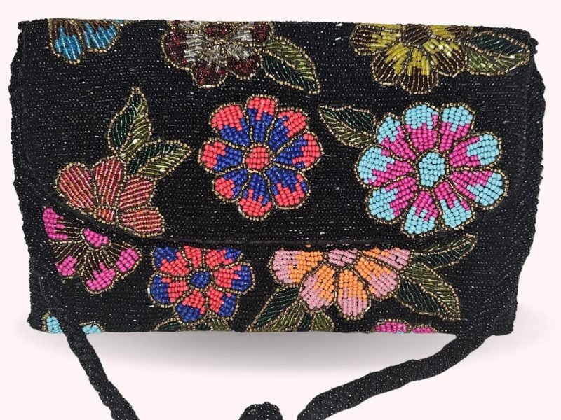 All-Raisin Black 3 crossbody beaded Bag—versatile as a formal clutch or a casual sling